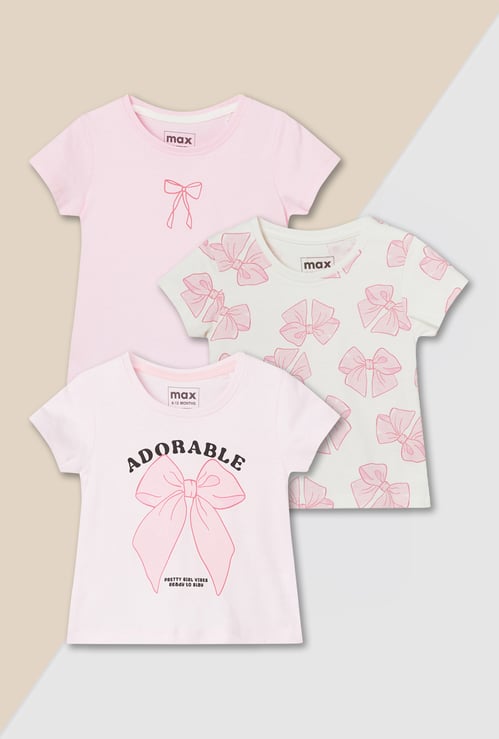 Girls Printed T-shirt - Pack of 3