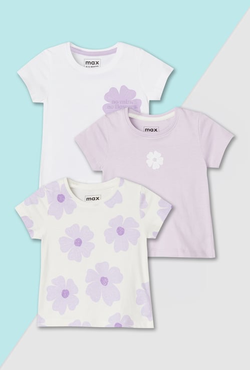 Girls Printed T-shirt - Pack of 3