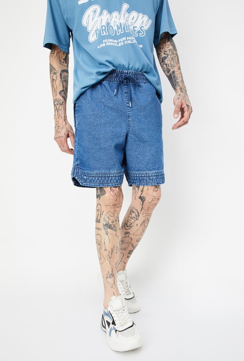 Men Washed Sports Shorts