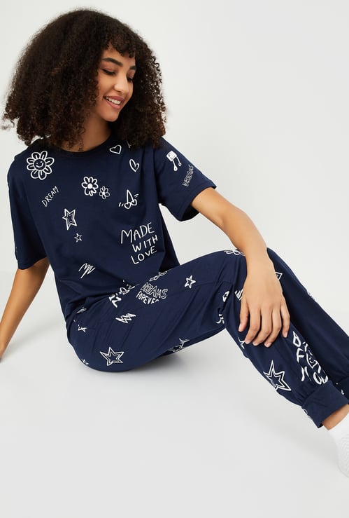 Women Printed PJ Set