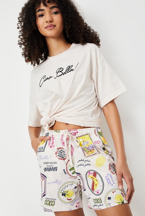 Women Printed Shorts Set