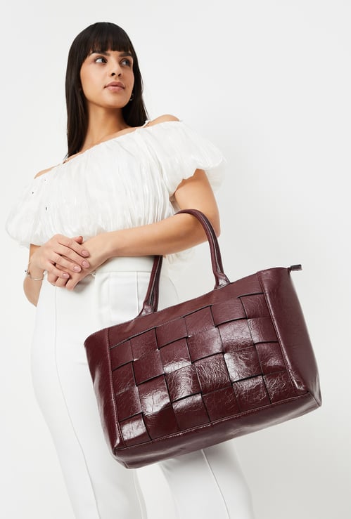 Women Basket Weave Tote Bag