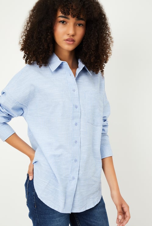 Women Striped Oversized Shirt