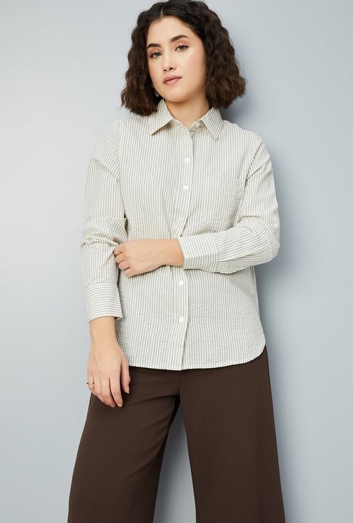 Kalki x Max Women Striped Seersucker Regular Fit Shirt