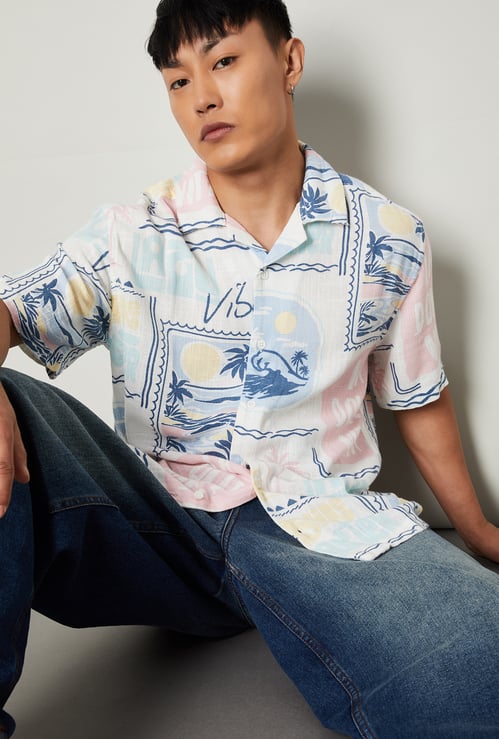 Men Printed Relaxed Fit Resort Shirt