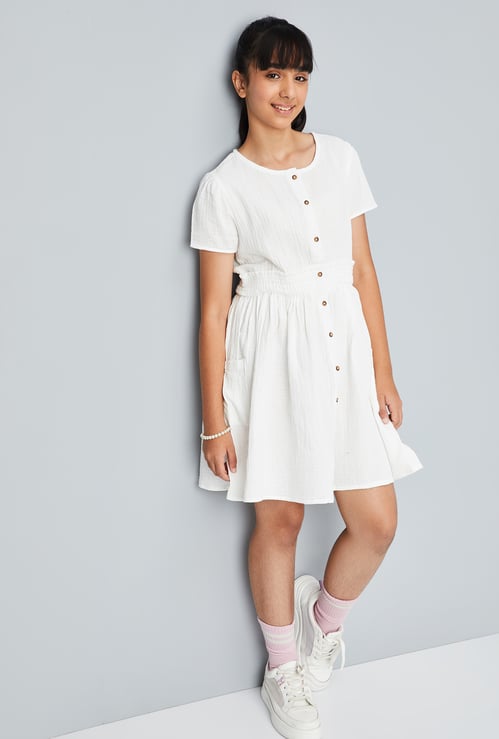 Girls Textured Dress