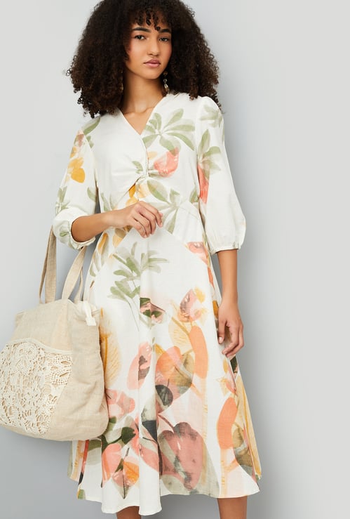Kalki x Max Floral Print A-line Midi Dress