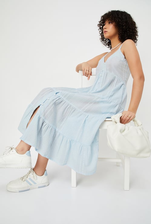 Kalki x Max Women Seersucker Tiered dress