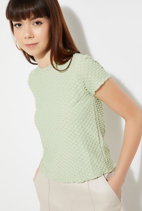 URB_N Women Textured Crop Top