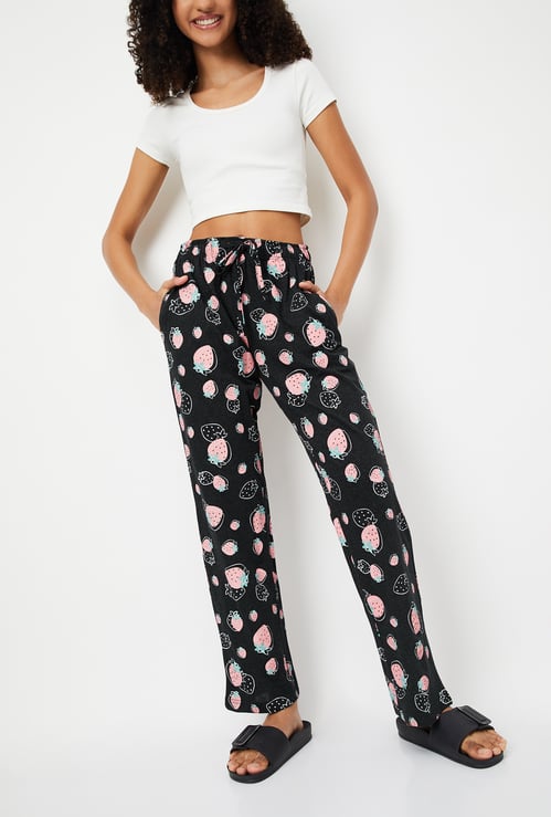 Women Strawberry Print Pyjamas
