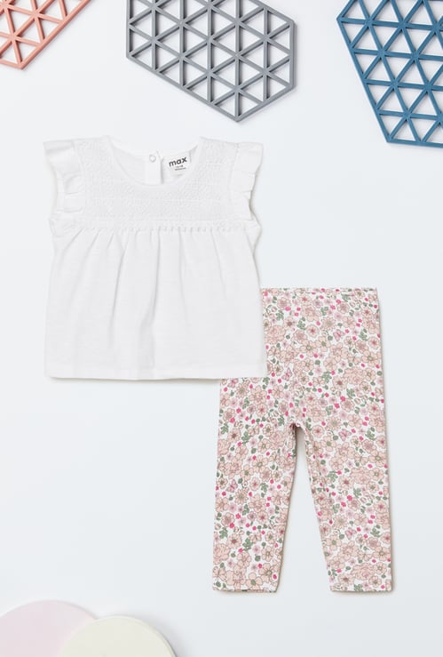 Girls Printed Leggings Set
