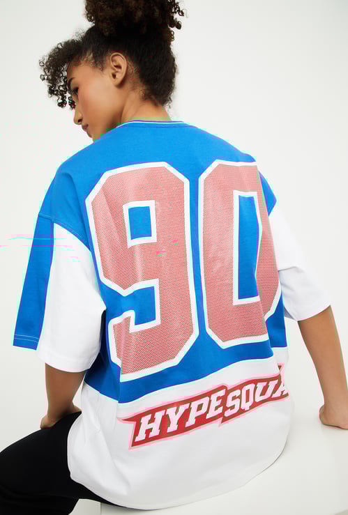 Women Oversized Printed Sports T-shirt