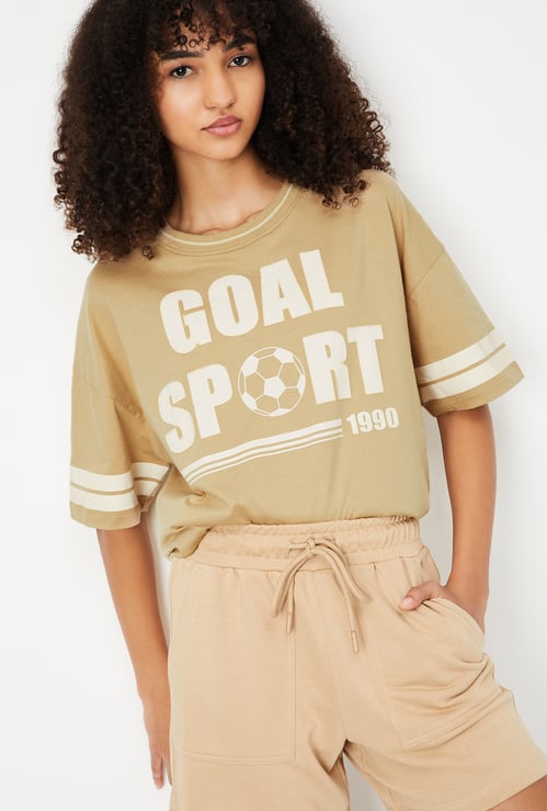 Women Printed Oversized Athleisure T-shirt