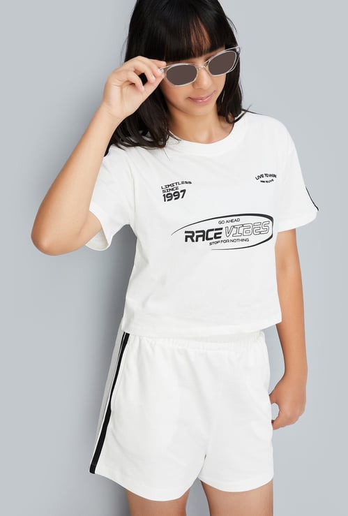Girls Printed Shorts Set