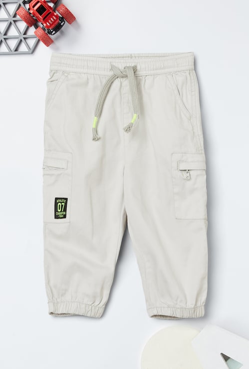 Boys Solid Cargo Joggers