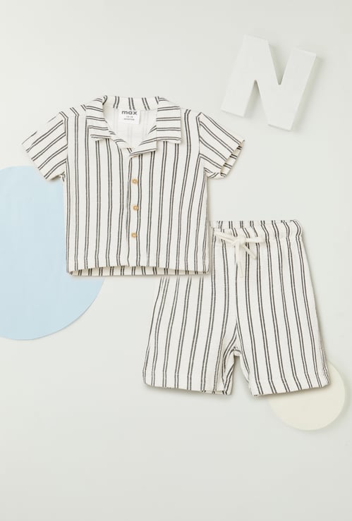 Boys Striped Shorts Set