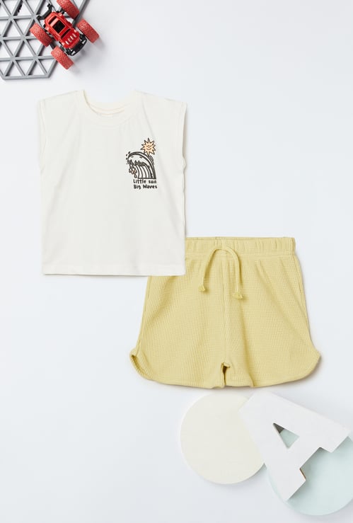 Boys Printed Shorts Set