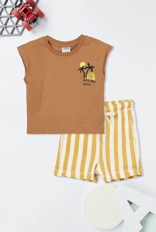 Boys Printed Shorts Set