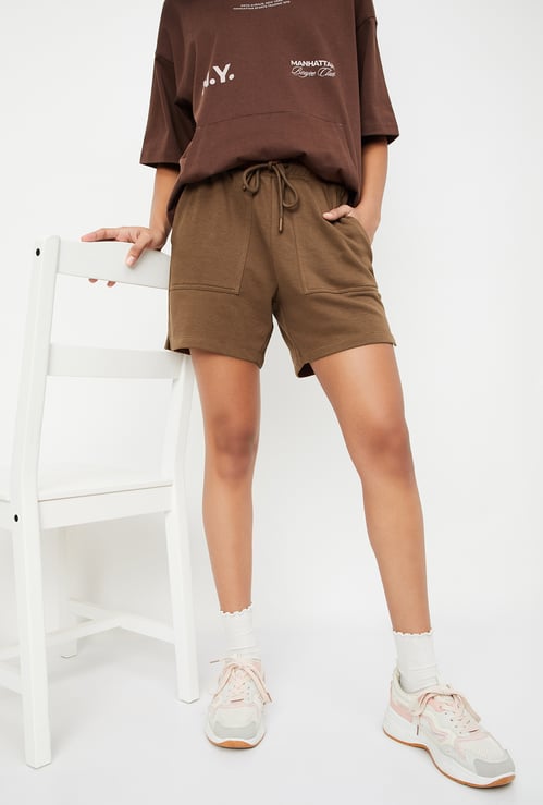 Women Solid Athleisure Shorts