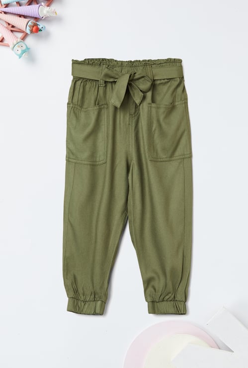 Girls Solid Jogger Trousers