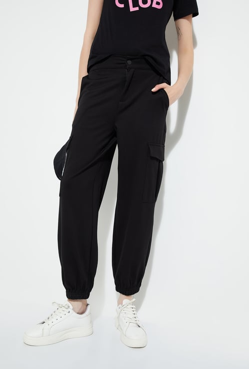 ALAYA F x URB_N Women Textured Cargo Joggers