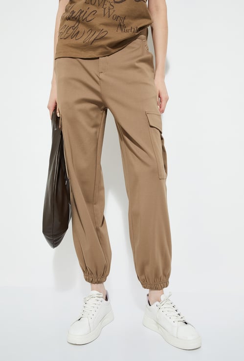 ALAYA F x URB_N Women Textured Cargo Joggers