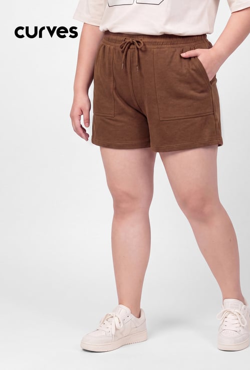 Women Solid Athleisure Shorts