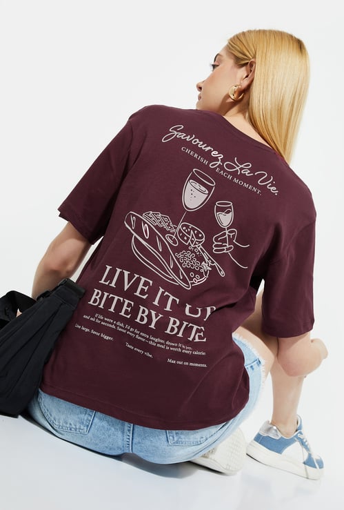 ALAYA F x URB_N Women Back Print Relaxed Fit T-shirt