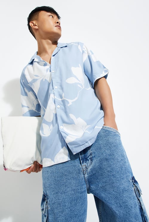 URB_N Men Printed Oversized Fit Resort Shirt
