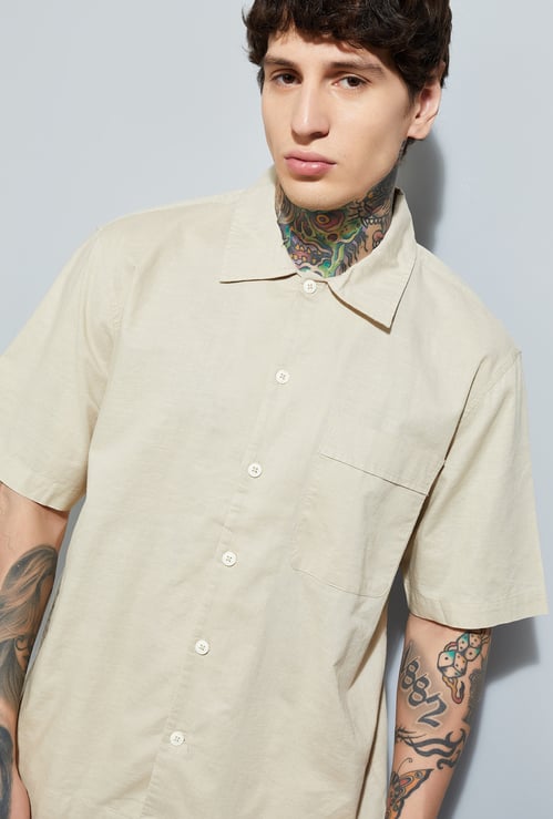 URB_N Men Textured Oversized Fit Shirt