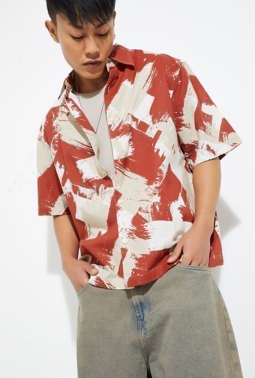URB_N Men Printed Oversized Shirt