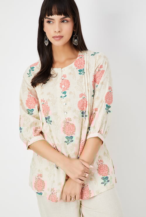 Women Floral Print Short Kurti