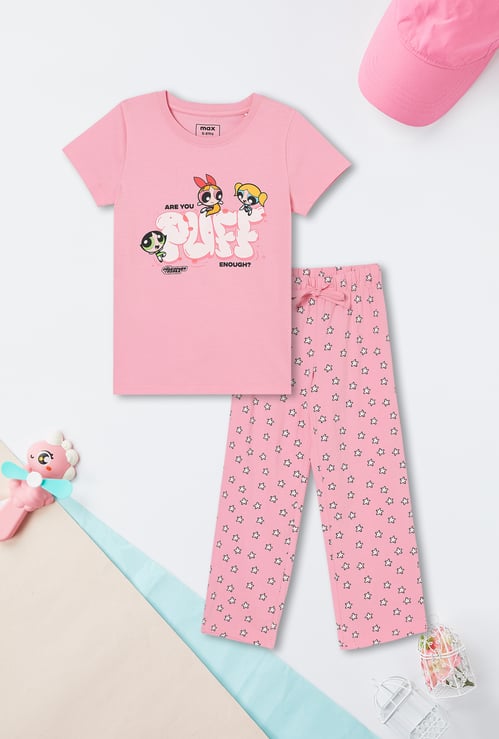 Girls Powerpuff Girls Printed Sleepwear Set