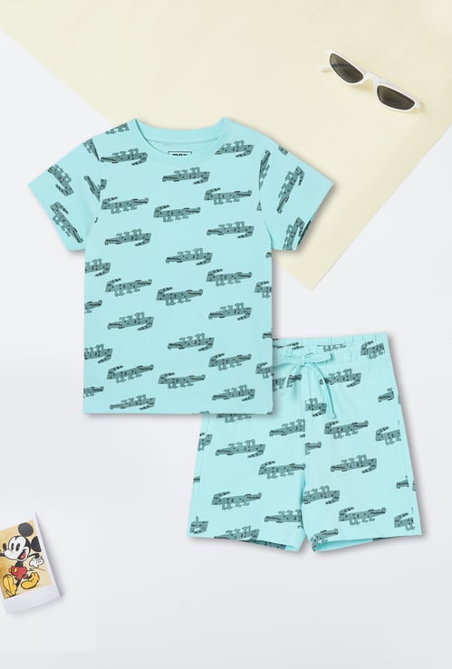 Boys Printed Shorts Set
