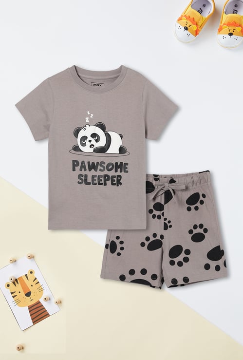Boys Printed Shorts Set