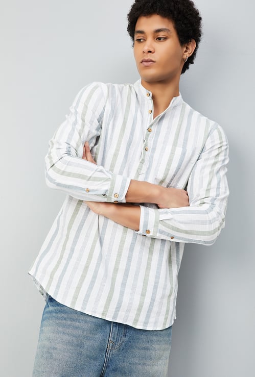 Men Striped Slim Fit Short Kurta