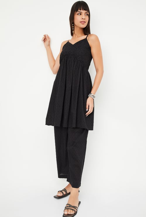 Women Embroidered A-line Kurta Set