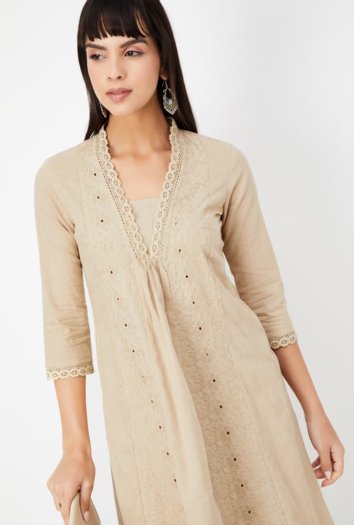 Women Embroidered A-line Kurta