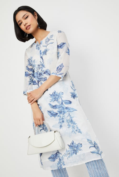 Women Floral Print Straight Kurta Set