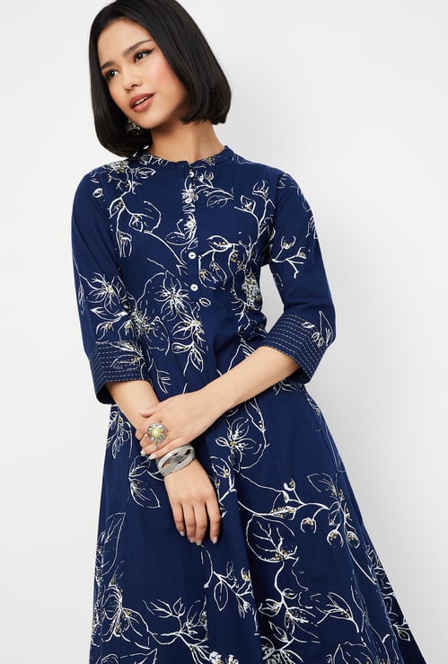 Women Floral Print Straight Kurta Set