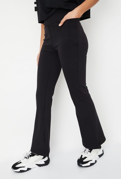 Women Solid Flared Tights
