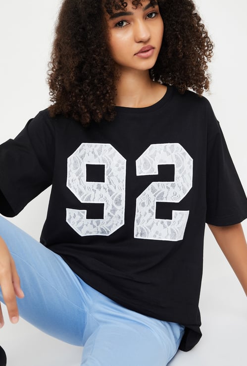 Women Printed Athleisure Oversized T-shirt