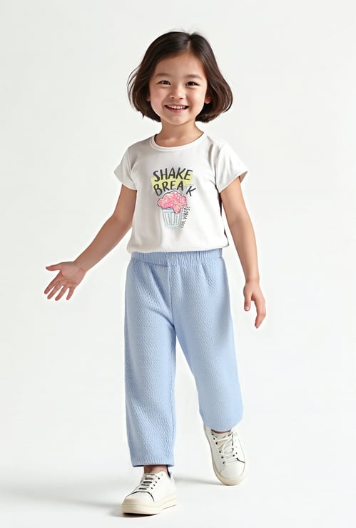 Girls Textured Track Pants