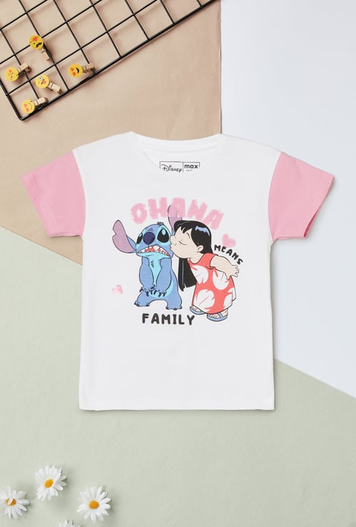 Girls Lilo & Stitch Print T-shirt