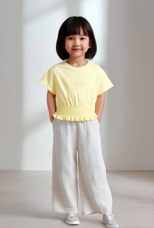 Girls Embroidered Blouson Top