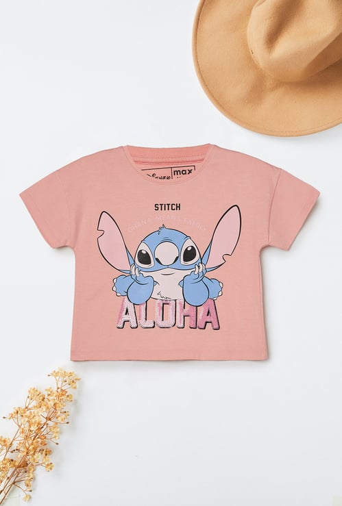 Girls Lilo & Stitch Print T-shirt
