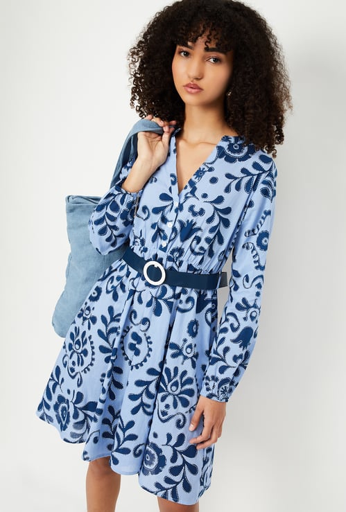 Kalki x Max Women Printed Belted Shirt Dress