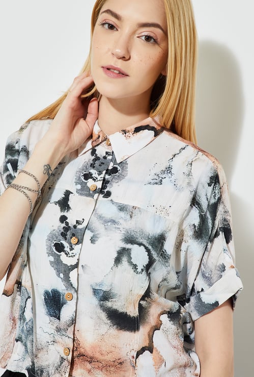ALAYA F x URB_N Women Printed Boxy Fit Shirt