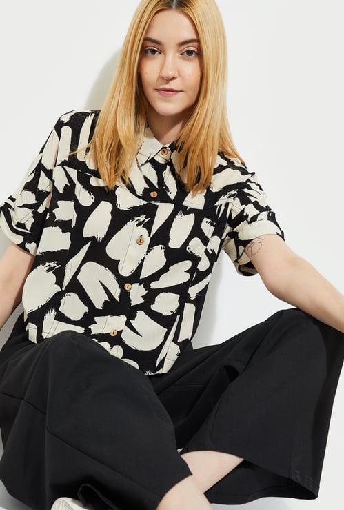 ALAYA F x URB_N Women Printed Boxy Fit Shirt