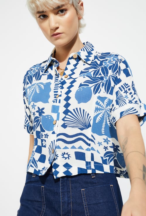 ALAYA F x URB_N Women Printed Boxy Fit Shirt